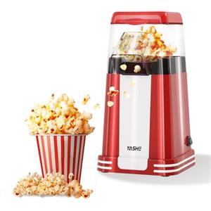 YASHE Popcorn Machine Retro, 1200W Hot Air Popcorn Maker con Misurino, One-Touch, Senza Olio, Perfetta per il Cinema Casa, le Serate Cinematografiche, le Feste