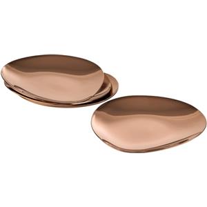 APS 40794 Piatto PEBBLES, set da 4, acciaio inossidabile, rivestimento PVD, 9 x 9 cm, altezza 1 cm, aspetto rame
