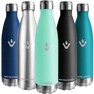 Vikaster Borraccia acciaio, 750ml Borraccia, Borracce acciaio inox Mantiene Caldo per 12 Ore/Freddo 24 Ore, Borracce Senza Perdite, Adatto Bambini, Adulto, Scuola, Outdoor