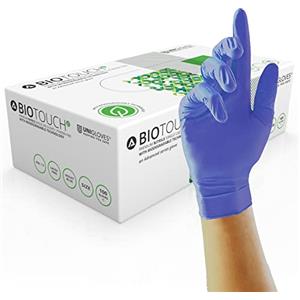 Unigloves Biotouch GM0085 Guanti Monouso Biodegradabili in Nitrile - Multiuso - Senza Lattice né Polvere - Guanti Adatti per Ambiti Medici - Touchscreen - Violetto Blu - Taglia XL (100 Guanti)