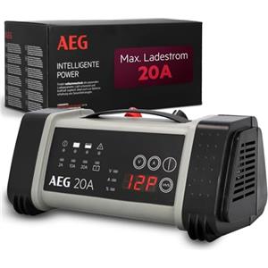 AEG Automotive 97025 Caricabatteria da auto microprocessore LT 20 Ampere per 12 e 24 V batterie, 9 Livelli, Power Supply e automatica temperatura Compensazione, LT20