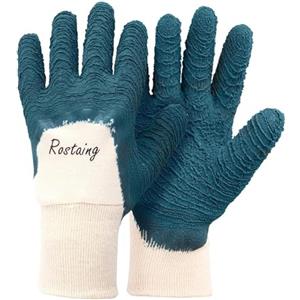 Rostaing Guanti ROSTAING PROTECT - Coppia di guanti da giardinaggio in lattice misto per rose e piccole spine - Protezione impermeabile - Ideali per la potatura delle spine - Guanti protettivi - Verde Blu