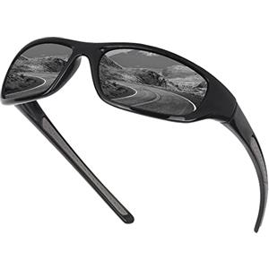 Vimbloom Occhiali da sole Polarizzati da Uomo e Donna Sportivi UV400 Protezione Montatura in Leggera per Guidare, Andare in Bici, Pescare, Ciclismo, Golf VI367 (Nero)