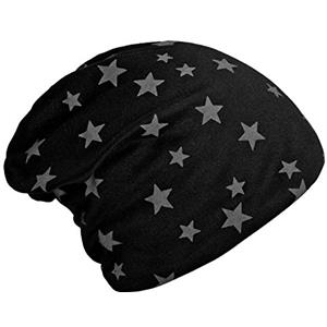 DonDon Berretto Invernale da Donna Slouch Beanie morbido con stampa stelle interno morbido e caldo - nero
