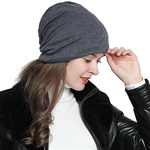 DonDon Berretto Invernale da Donna Slouch Beanie morbido con strass rivestimento interno morbido e caldo - grigio