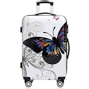 Deuba Monzana Trolley Butterfly Valigia a Guscio Rigido L Manico Telescopico Alluminio Ruote girevoli 360°