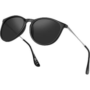 Ymmott Occhiali da Sole Polarizzati da Donna - Stile Cat Eye Retrò Occhiali con Protezione UV400 (Nero Classico)