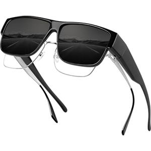 Ymmott Sovraocchiali da Sole per Uomo Donna - Polarizzati Occhiali da Sole Laterale Protezione da UV400 per Guida