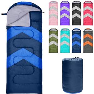 Zusentee Sacco a Pelo Estivo Invernale per Adulti e Bambini, Sacci a Pelo 4 Stagioni in Resistenti Impermeabile Ultraleggero e Compatto, Portatile Busta Rettangolare per Campeggio,Blu Navy