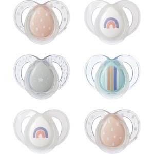 Tommee Tippee Succhietto Nighttime, 6-18 mesi, confezione da 6 di succhietti luminosi con capsula sterilizzatrice riutilizzabile
