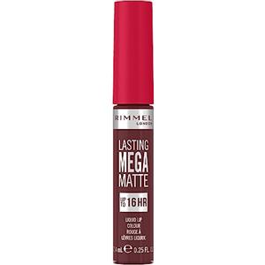 Rimmel London Rossetto Liquido Lasting Mega Matte, Rossetto Liquido a Lunga Durata per Labbra Morbide con Finish Mega Matte, Formula Vegana con Squalane e Olio di Cocco - 810 Plum this Show, 7.4ml