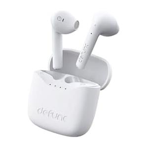 Defunc True Lite Bianco - Auricolare Stereo Senza Fili Bluetooth 5.3 Hi-FI, Controllo A Sfioramento, Microfono Incorporato, 20 Ore Di Riproduzione, Ricarica USB-C, Per Telefoni iOS e Android