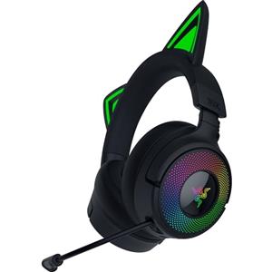 Razer Kraken Kitty V3 Pro - Cuffie da gioco wireless RGB Kitty - orecchie di gatto reattive per lo streaming - Triforce 40mm Driver - Hyperspeed Wireless e Bluetooth - THX Spatial Audio | Nero
