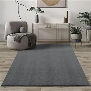 Mias Teppiche Mia's Teppiche Comfort Tappeto moderno a pelo corto, lato inferiore antiscivolo, lavabile fino a 30 gradi, morbidissimo, effetto pelliccia, Antracite, 60 x 110 cm