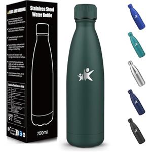 Motswedi Borraccia Termica, 750 ml Senza BPA, Borraccia, 304 Acciaio Inossidabile, Bottiglia Termica, Isolamento Sottovuoto a Doppia Parete, Bottiglia Metallo per Cucina, Campeggio, Palestra - Verde militare