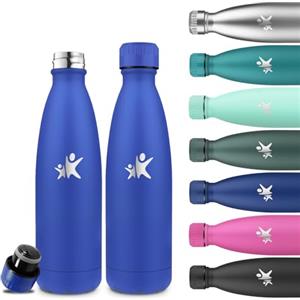 Grsta Borraccia- 500 ml- Borraccia Termica, Senza BPA, Borraccie Acciaio Inox, Senza Perdite, Borracce Metallo, Facile Da Trasportare, Acciaio Inossidabile 18/8, Borracce per Scuole, Uffici, Viaggio