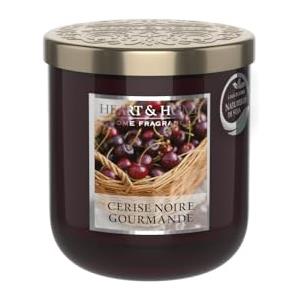 Heart and Home HEART & HOME - Candela profumata a base di cera naturale di soia per la casa - Piccolo barattolo di ciliegia nera gourmet - Durata di combustione 30 ore - Regalo, decorazione e profumo per la casa