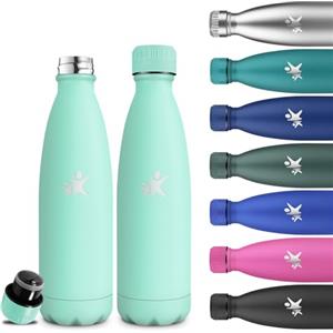 Grsta Borraccia Termica, 500 ml Borraccia Bambini, Senza BPA, Bottiglie Acciaio Inox, Facile Da Trasportare, Senza Perdite, Borracce Termiche, Isolato Sottovuoto, Borracce per Scuole, Uffici, Viaggio