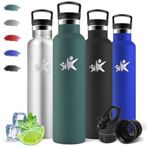 Motswedi Borraccia Termica 1 litro, Acciaio Inox, Borraccia con Cannuccia, a prova di perdite, Bottiglia Termica, Doppia Parete, Borracce Termiche, Borracce per Palestra, Outdoor, Verde militare