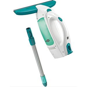 Leifheit Dry & Clean Set Lavavetri elettrico con manico per lavaggio a 360°, Tergivetro professionale fino a 35 min con 1 carica, Tira acqua da doccia