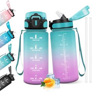 HoneyHolly Borraccia 500Ml, Senza BPA & A Prova di Perdita, Borracce con Cannuccia, Reutilizables, Borraccia Scuola Elementare, Water Bottle per Scuola, Palestra, Ufficio, Running