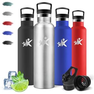Motswedi Borraccia Termica 750ml, Acciaio Inox, Borraccia con Cannuccia, a prova di perdite, Bottiglia Termica, Doppia Parete, Borracce Termiche, Borracce per Palestra, Outdoor, Grigio metallizzato