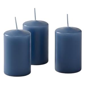 Cereria Di Giorgio - 12 Candele Cero - Diametro 4 cm Altezza 7 cm - Colore Blu dusk - Durata 12 ore - Non profumate