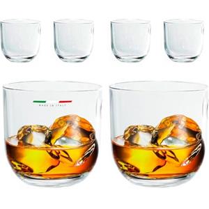 Avilia Set da 6 Bicchieri da Whisky e Acqua 350cc in Cristallo in Luxion®, Design Moderno e Accattivante, Cristalleria 100% Italiana