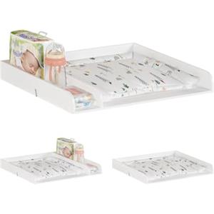 WOLTU Fasciatoio per Cassettiera Universale, Piano Fasciatoio con Divisorio Rimovibile, Fissaggio Sicuro con Pezzi Metallici, in MDF, Bianco