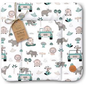 Totsy Baby Fasciatoio neonato 75 x 72 cm - materassino portatile universale lavabile e impermeabile su cassettiera lavatrice e tavolo cuscino da viaggio tappetino materasso Oeko-Tex Africa