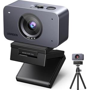 UGREEN FineCam 4K Webcam 30FPS Ultra HD Webcam USB Fuoco Automatico Treppiede Metallico Doppio Microfono Face AE Commutazione Verticale Orizzontale per Windows MacOS Linux Youtube Skype Appel Zoom