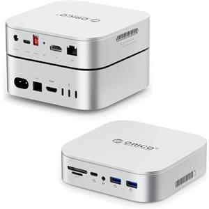 ORICO MiniRaid - Docking station 10 in 1 con alloggiamento SSD M.2 a doppio slot, supporta SSD M.2 NGFF e NVME da 2280 mm, 3 modalità array PM/RAID0/RAID1, copia offline, senza attrezzi, 10 Gbps