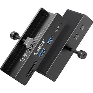 ORICO Hub USB 3.2, 10Gbps Hub-USB in Alluminio con Porta Alimentazione 5V, 5 Porte Distributore USB con 2 Tipo-A 3.2 e 1 Tipo C3.2, Lettore SD/TF 3.0, Cavo 100cm (C su A/C) per Monitor e Scrivanie