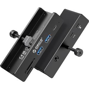 ORICO Hub USB 3.2, 10Gbps Hub-USB in Alluminio con USB-C PD 60W, 6 Porte Distributore USB con 2 Tipo-A 3.2 e 1 Tipo C3.2, Lettore SD/TF 3.0, AUX, Cavo 100cm (C su A/C) per Monitor e Scrivanie