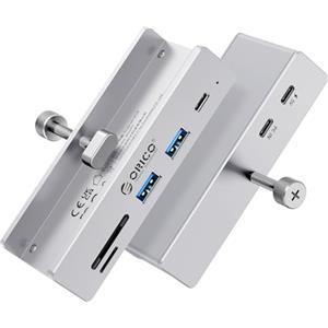 ORICO Hub USB 3.2, 10Gbps Hub-USB in Alluminio con Porta Alimentazione 5V, 5 Porte Distributore USB con 2 Tipo-A 3.2 e 1 Tipo C3.2, Lettore SD/TF 3.0, Cavo 100cm (C su A/C) per Monitor e Scrivanie