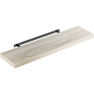 Casaria Mensola da Parete Legno 90cm Supporto 50-110cm Pensile Bagno 15kg Cucina Libreria Quercia