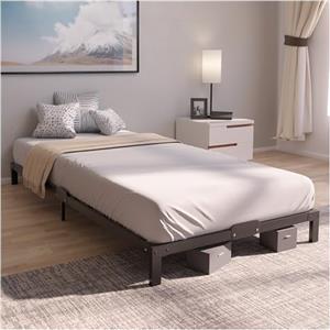 Dreamzie Letto Singolo 90x200 cm in Metallo Nero, Altezza 25 cm - Struttura, Montaggio Facile e Veloce, Stabile e Design Elegante