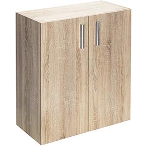Casaria® Cassettiera Vela 2 Ante con Ripiani 77x60x30cm Credenze Comò Armadietto Ufficio Mobiletto