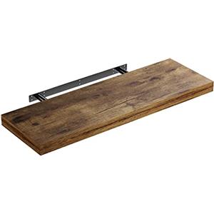 Casaria Mensola da Parete Legno 70cm Supporto 50-110cm Pensile 15kg Cucina Libreria Quercia Scura