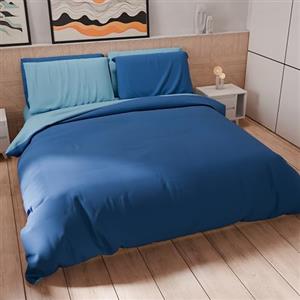PETTI Artigiani Italiani - Set Copripiumino Singolo 200x135 cm (1 Federa 80x80 cm Inclusa), Parure Copripiumino Morbida Microfibra Tinta Unita Blu Elettrico - Celeste