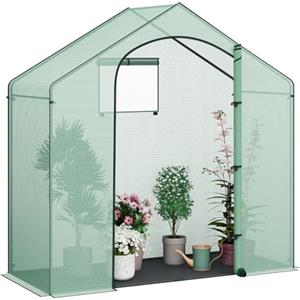WOLTU Serra da Giardino con Porte Avvolgibili, Serra da Balcone con Base in tessuto PE Nero, Telo in Rete PE 140 g/m², per Piante Idrorepellente, 4 Picchetti, 200x80x200 cm, Verde