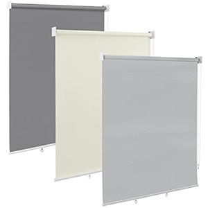 WOLTU Tenda da Sole Verticale con Catenella, Tenda a Rullo da Esterno Resistente alle Intemperie con Protezione UV e Isolamento Termico, per Balcone, Terrazza o Finestra, Grigio 100x140 cm