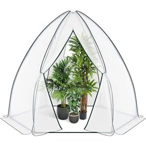 WOLTU Serra da Giardino, Serra da Balcone con Telo in PE, Copertura per Piante con Porta a Cerniera, Serra da Terrazzo con Struttura in Acciaio, Protezione da Gelo e Raggi UV, 200x240cm, Bianco