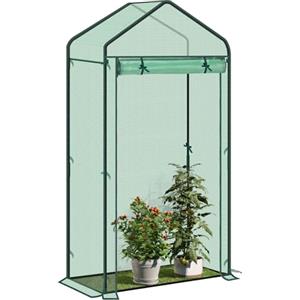 WOLTU Serra da Giardino con Porte Avvolgibili, Serra da Balcone, Telo in Rete PE 140 g/m², per Piante Idrorepellente, 4 Picchetti, 100x50x190 cm, Verde