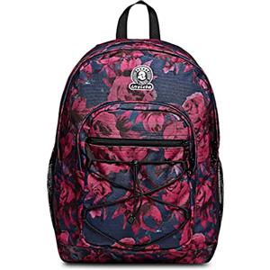 Invicta Zaino Doppio Scomparto Dial, Fantasia floreale, Tasche multifunzione, Per ragazze, Scuola e tempo libero
