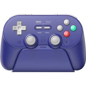 8BitDo Pro 3 Bluetooth Controller for Switch/Switch 2 - TMR Joysticks, Swappable ABXY Buttons, Pro Back Buttons, Charging Dock, Hall Effect Triggers, for Windows, Apple, SteamOS, Android - Purple