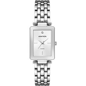 Armitron Orologio da polso da Donna, con quadrante con vero diamante, 75/5771, Argento