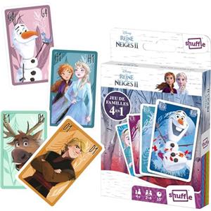 Shuffle - Disney, Frozen 2, carte, 4 giochi in 1: 7 famiglie, coppie, azione e battaglie: con Elsa, Anna, Olef, Sven, 108518994101
