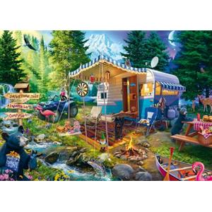 Schmidt Spiele 58575 Jeff Haynie, con la roulotte in montagna, Puzzle da 1000 pezzi