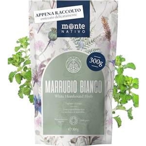 Monte Nativo Tè di Erba di Marrubio Bianco Monte Nativo (300g) - Erba di delicatamente essiccata - 100% pura e naturale in foglie sfuse senza additivi - Infuso rinfrescante e salutare - Marrubium vulgare